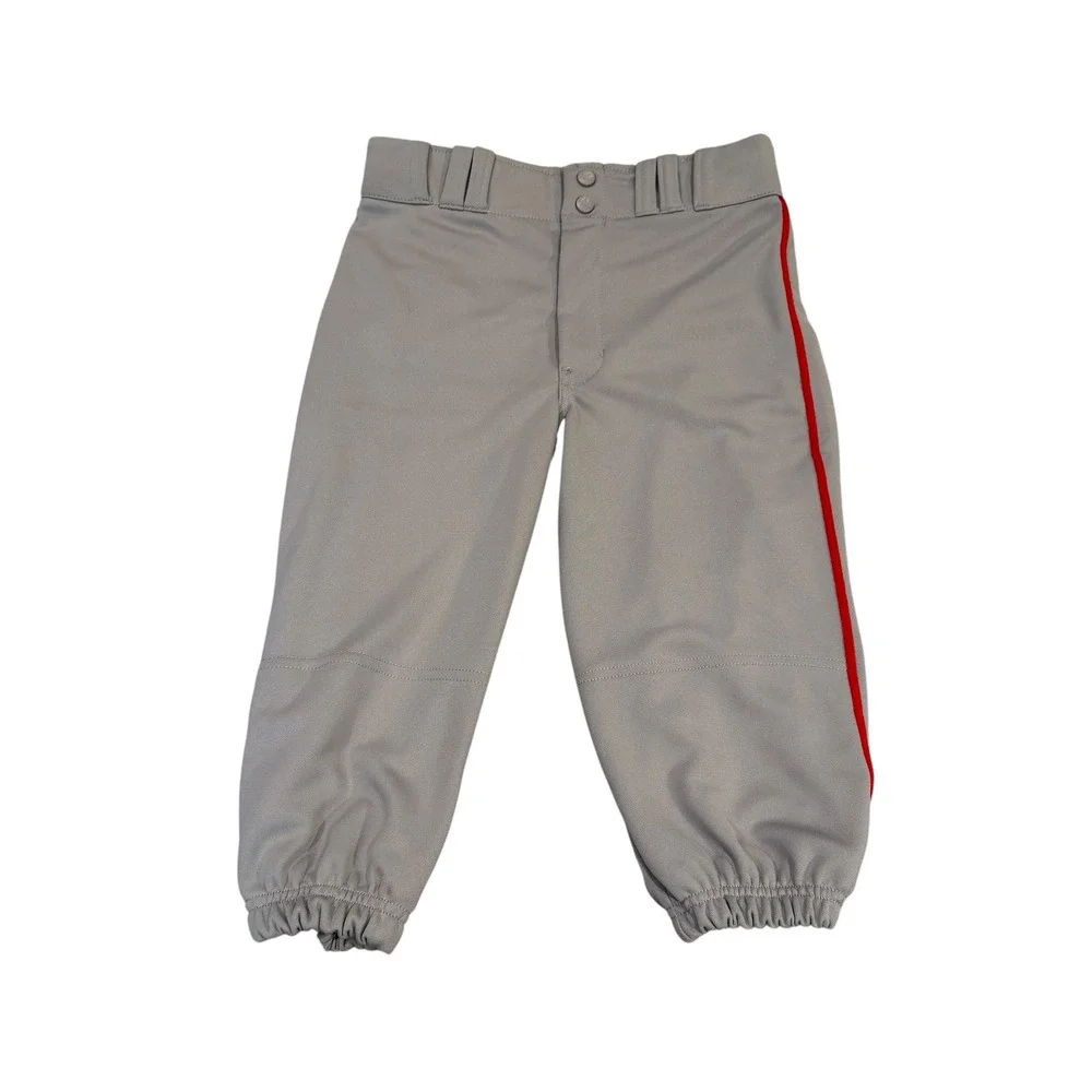 Champro Sports Youth Large Baseball Pants Grey Scarlet Red‎ Pipe BP101 NWT